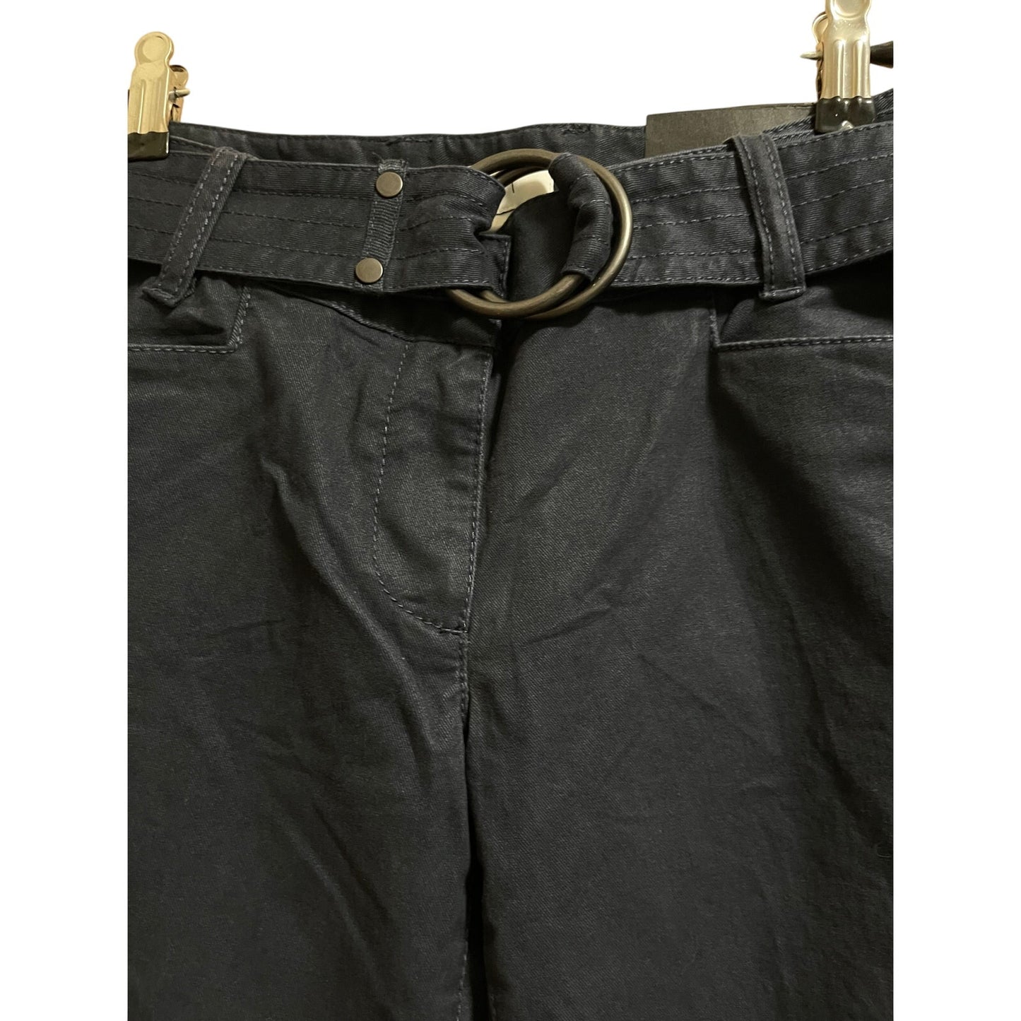 NWT Ann Taylor Navy Chino Flare Leg Pants (2006) Belted Curvy Size 2 - $59.50