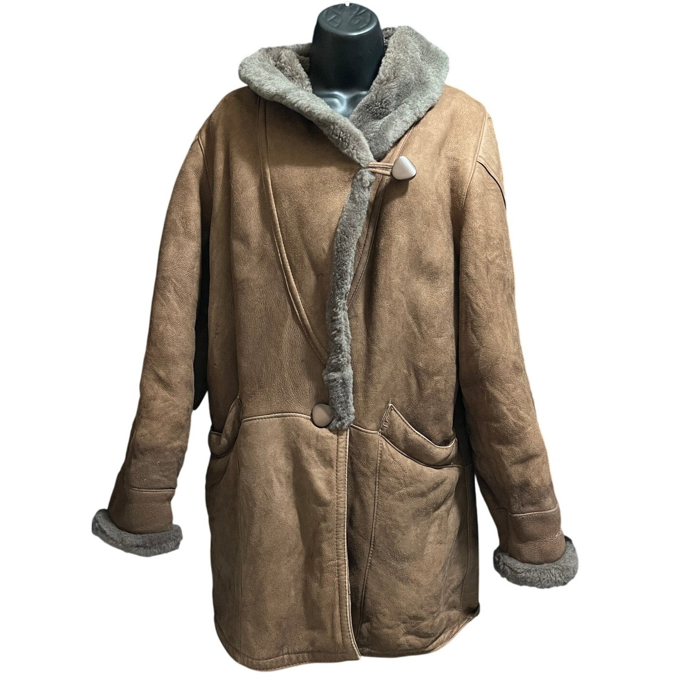 Vintage Rafel Brothers Sheepskin Shearling Coat Size XS - HEAVY