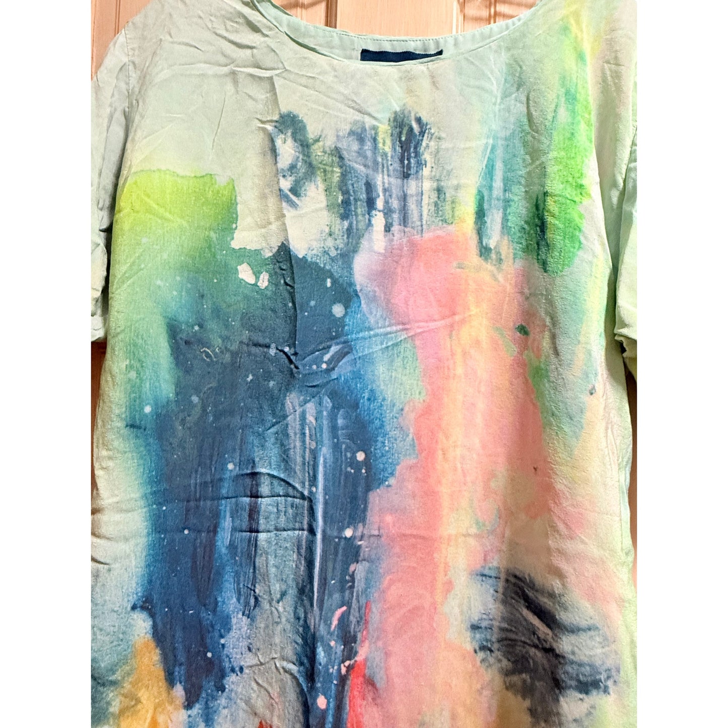 Maeve Size XS Abstract Pastel Print Knee Length Dress