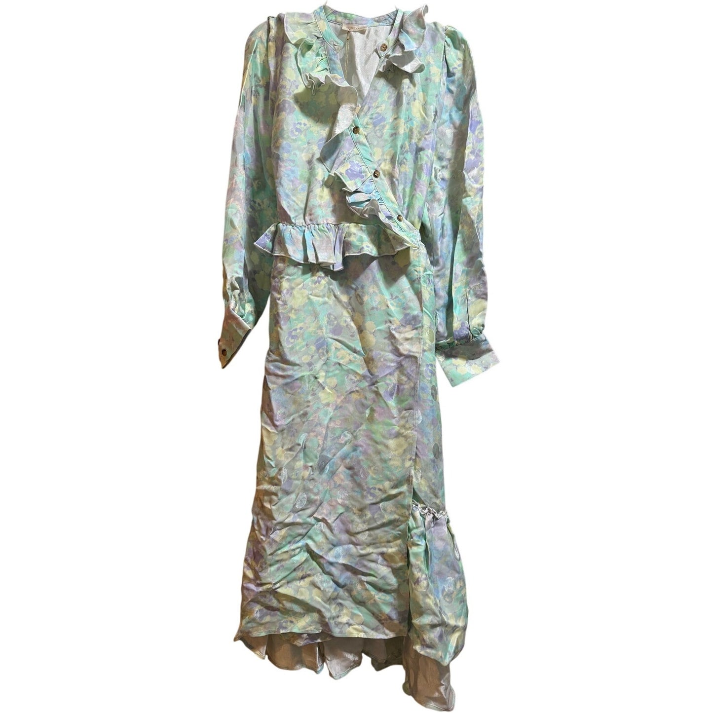 Stine Goya Odette Pastel Bloom Ruffle Prairie Dress - Long Sleeve - Medium - NWT