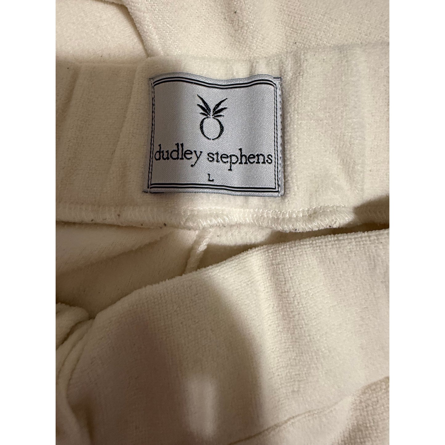 Dudley Stephens White Terry Fleece Elastic Waist Size Large Sweatpants