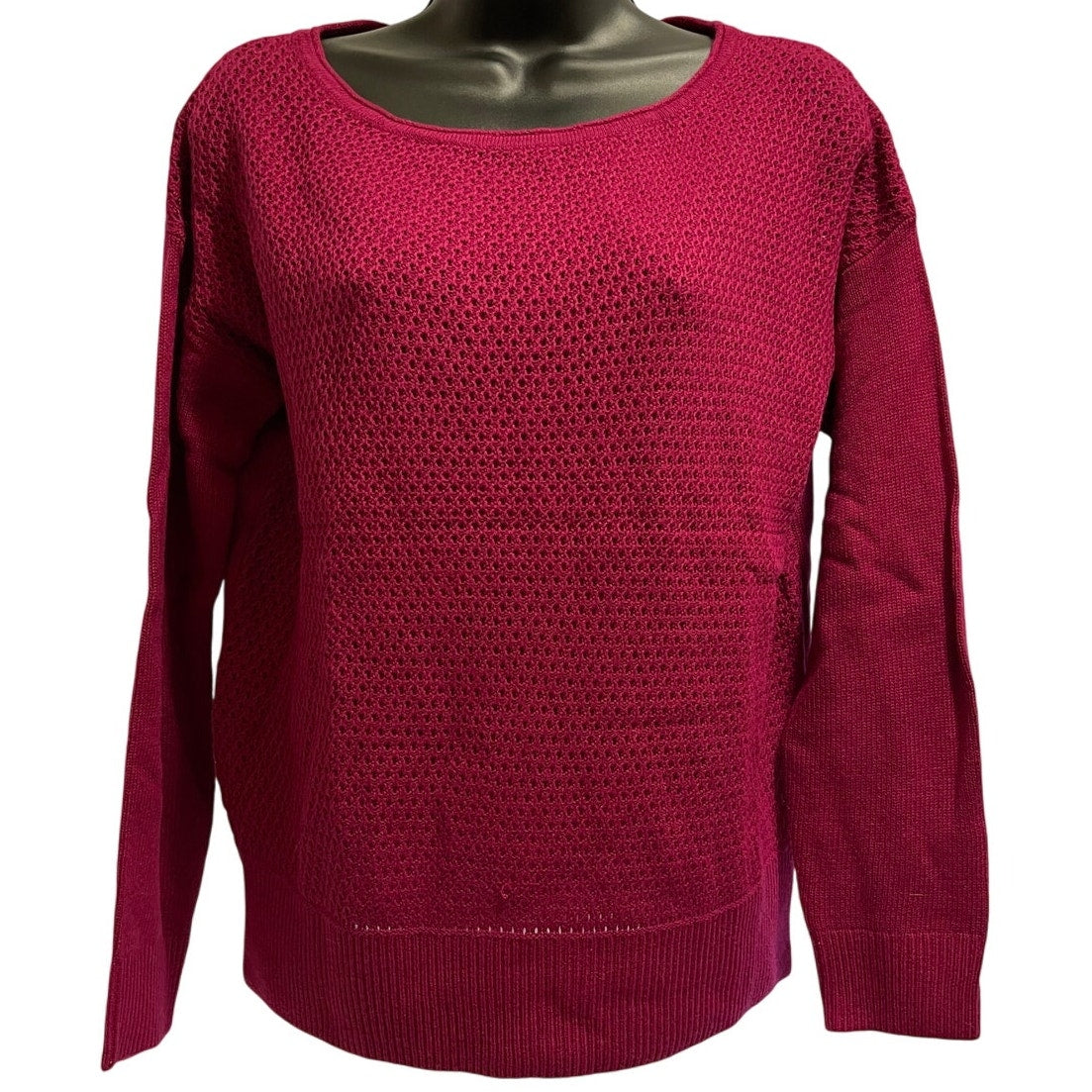 NWT Ann Taylor The Loft Magenta Open Knit Sweater - Medium