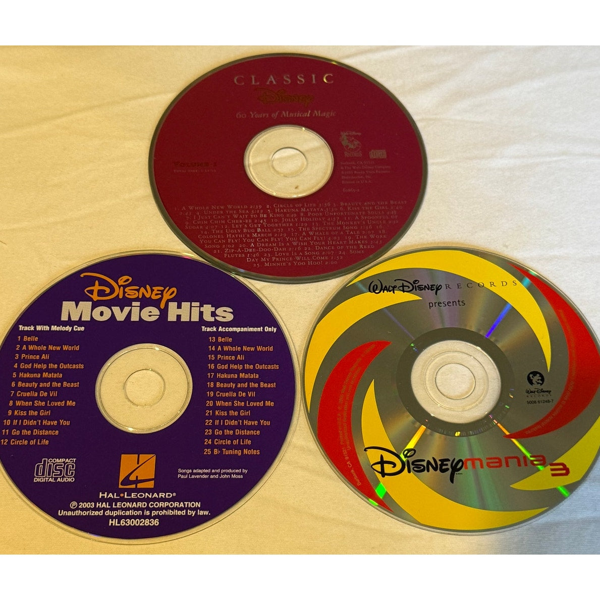 Disney CD Bundle - Classic Disney Volume 3, Disney Mania 2, Toonful CD's