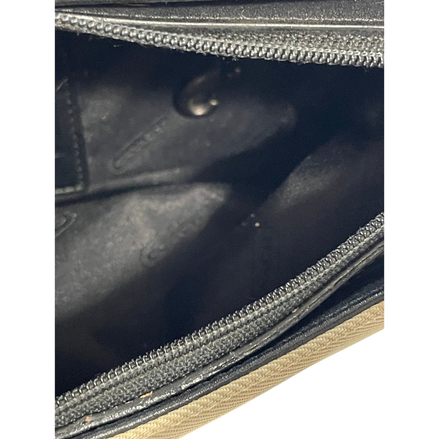 Coach Tan & Black Nylon & Leather Trim Shoulder Bag Purse Vintage 7406