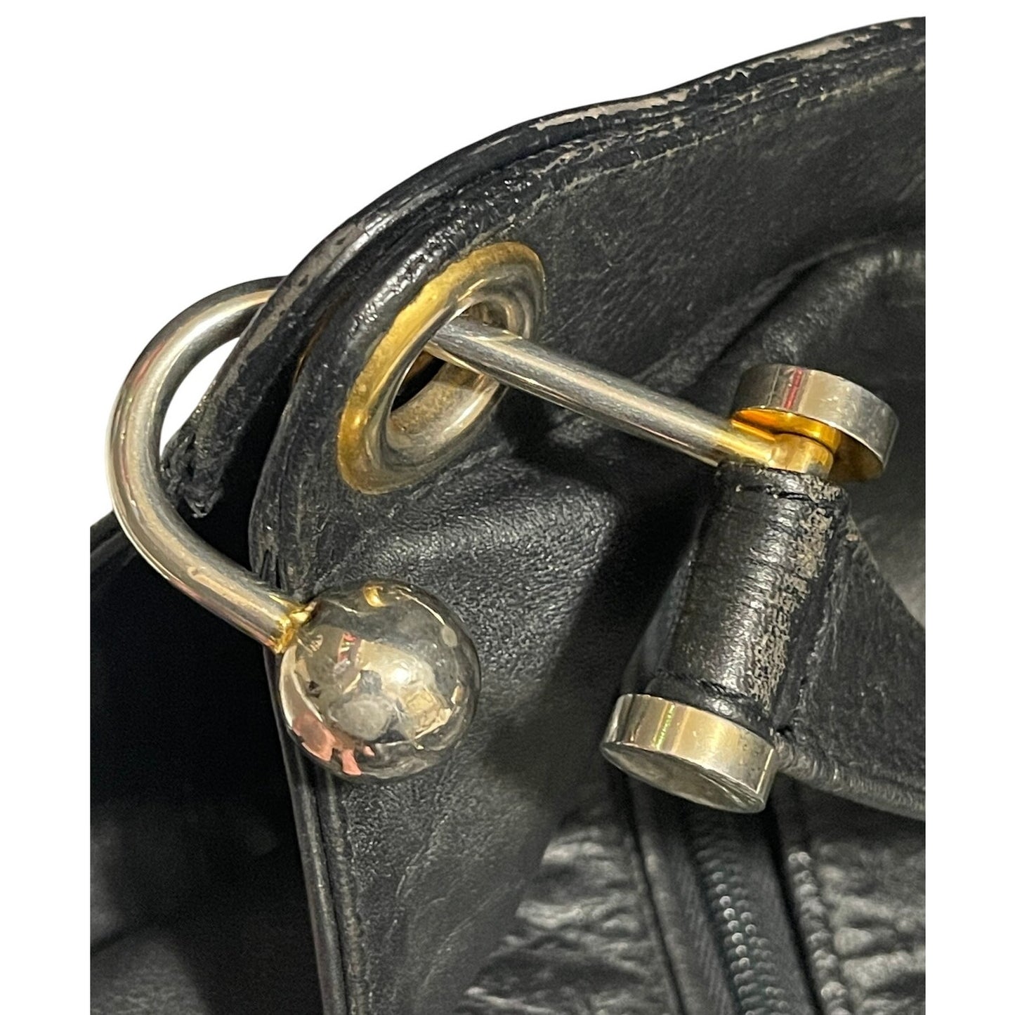 Hudsons Black Italian Leather Shoulder Bag / Purse
