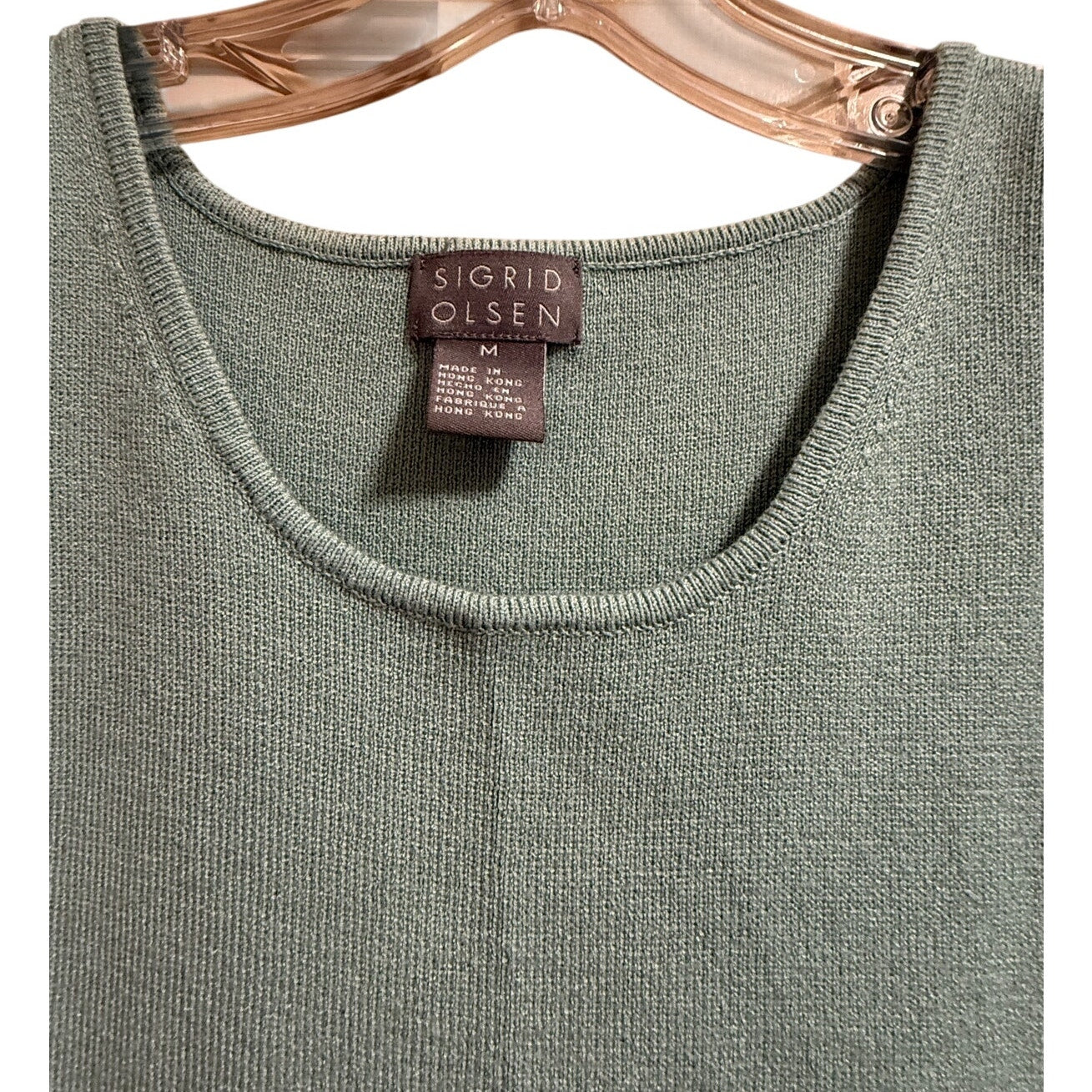 Sigrid Olsen Seafoam Green Sleeveless Knit Blouse - Size Medium