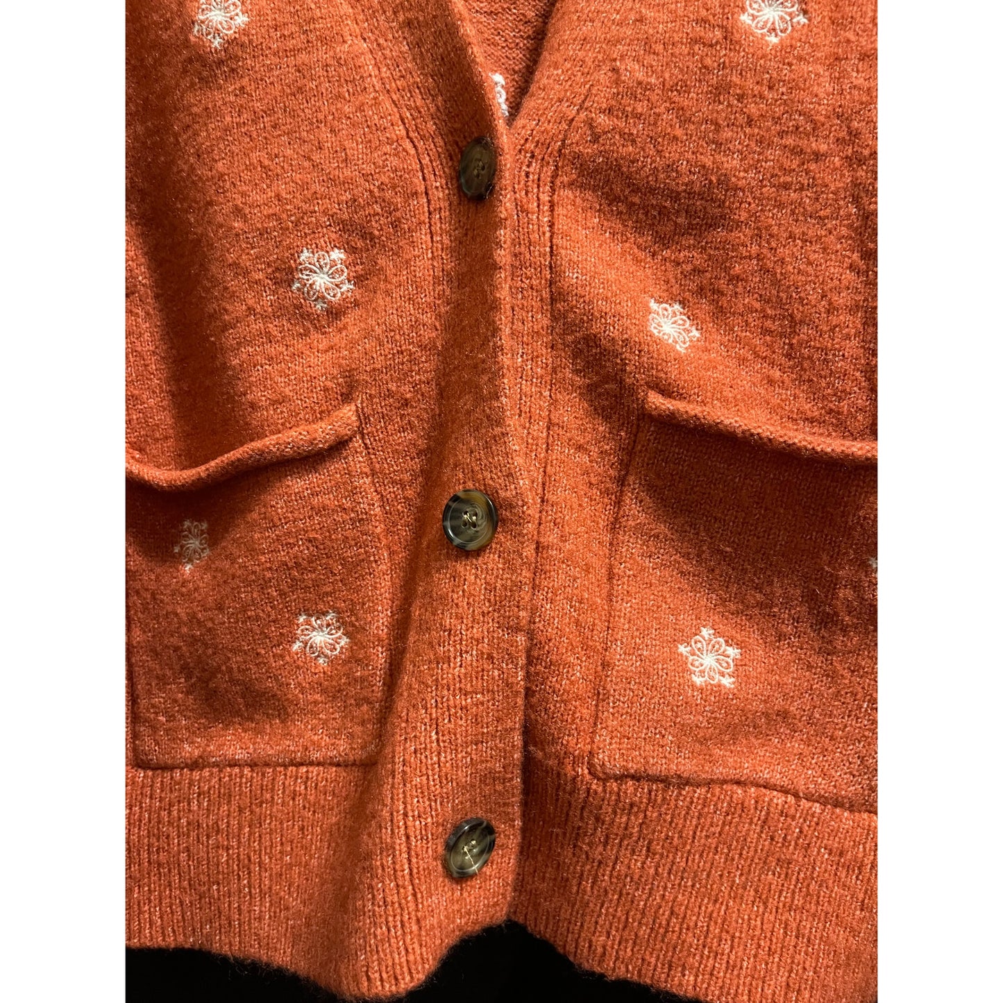 A.N.A. A New Approach Rust Orange Tight Knit Size Small Cardigan Sweater