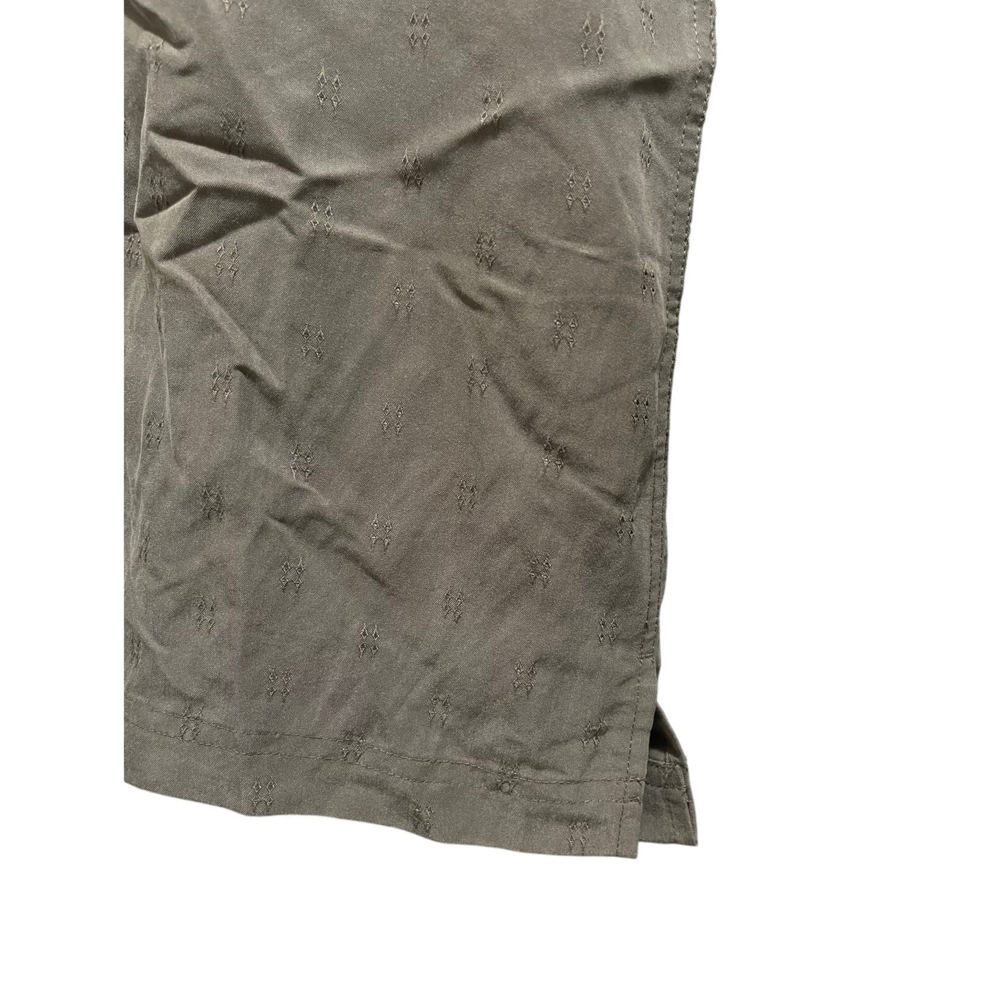 Haggar Men's Large Short Sleeve Gray / Green Button Up Shirt