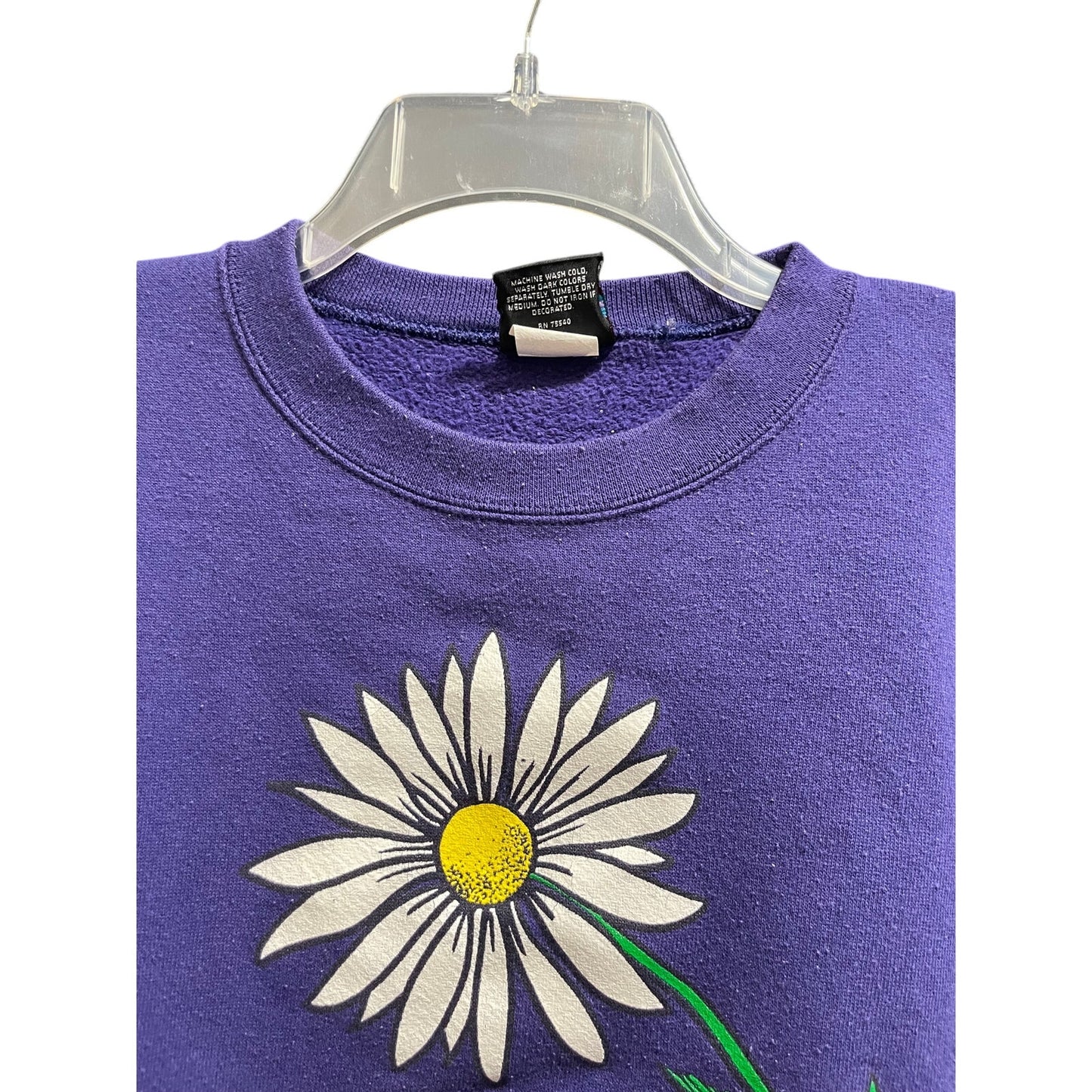 Vintage 90's Looney Tunes Tweety Bird Purple w/Flowers Sweatshirt - Large