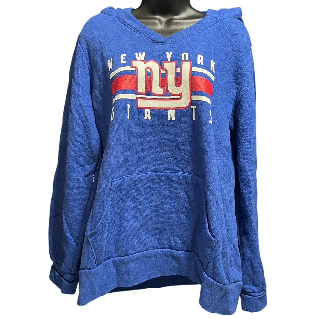 Majestic New York Giants Blue Size Large Women's Long Sleeve Hoodie