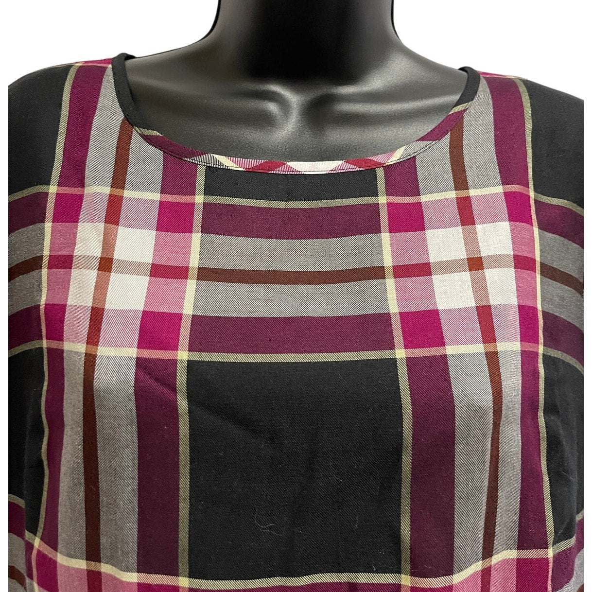 NWT Ann Taylor The Loft Red & Black Plaid Long Sleeve Dress Size 6P