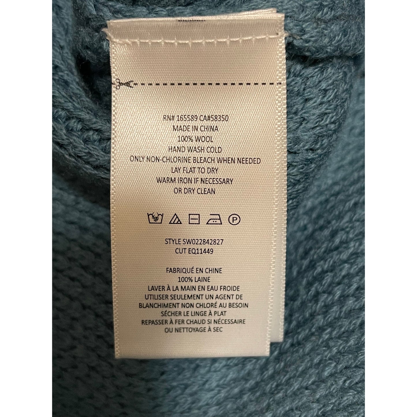 Equipment Femme Dark Teal Blue 100% Wool Knit Sweater - XL