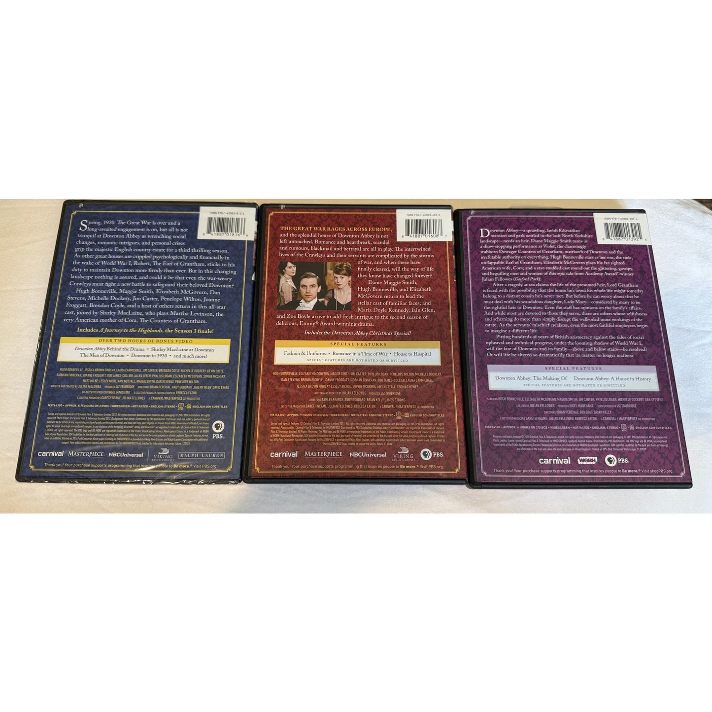 Downton Abbey Seasons 1-3 DVD's - Original UK Edition Masterpiece Classic PBS