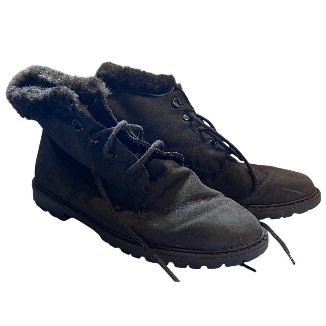 Barney's New York Brown Leather / Suede Lace Up Boots - Lined - Size 8 USW