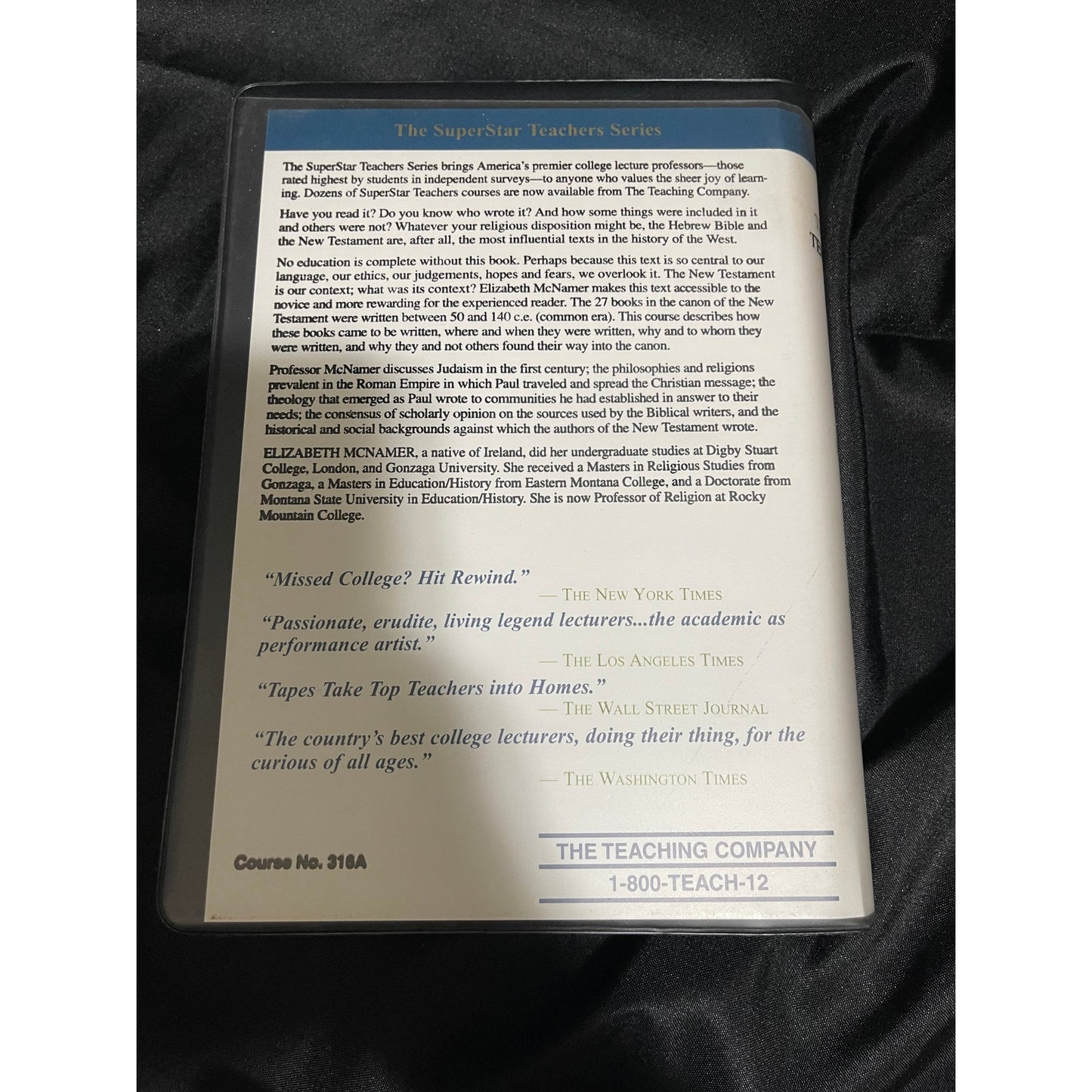 The Teaching Company Elizabeth McNamer The New Testiment Introduction Tape Set