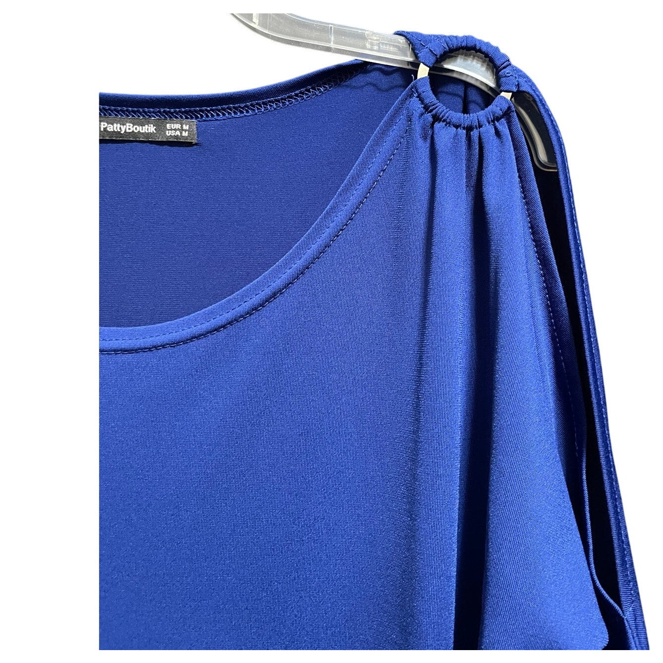 Patty Boutik (PattyBoutik) Dark Blue Cold Shoulder Blouse - Medium