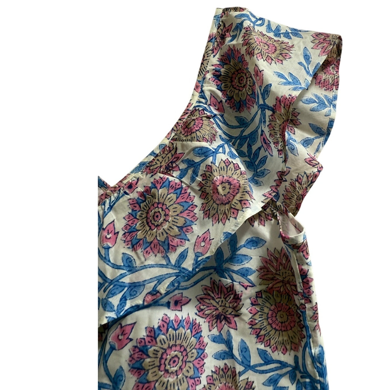 J.Crew Pink & Blue Floral Sleeveless Blouse Small Ruffle Neck - NWT $69.50 MSRP