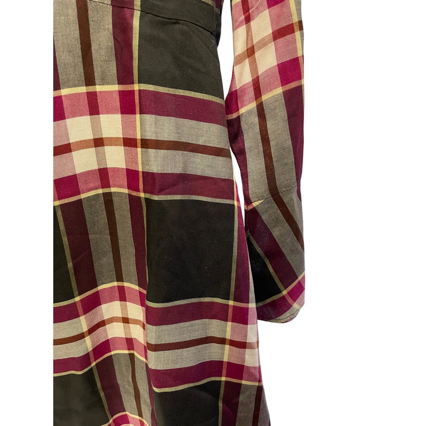 NWT Ann Taylor The Loft Red & Black Plaid Long Sleeve Dress Size 6P