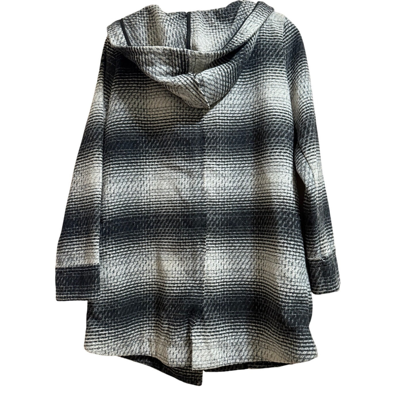 Sanctuary by Anthropologie Gray & Black Polyester Blend Hooded Jacket - Small