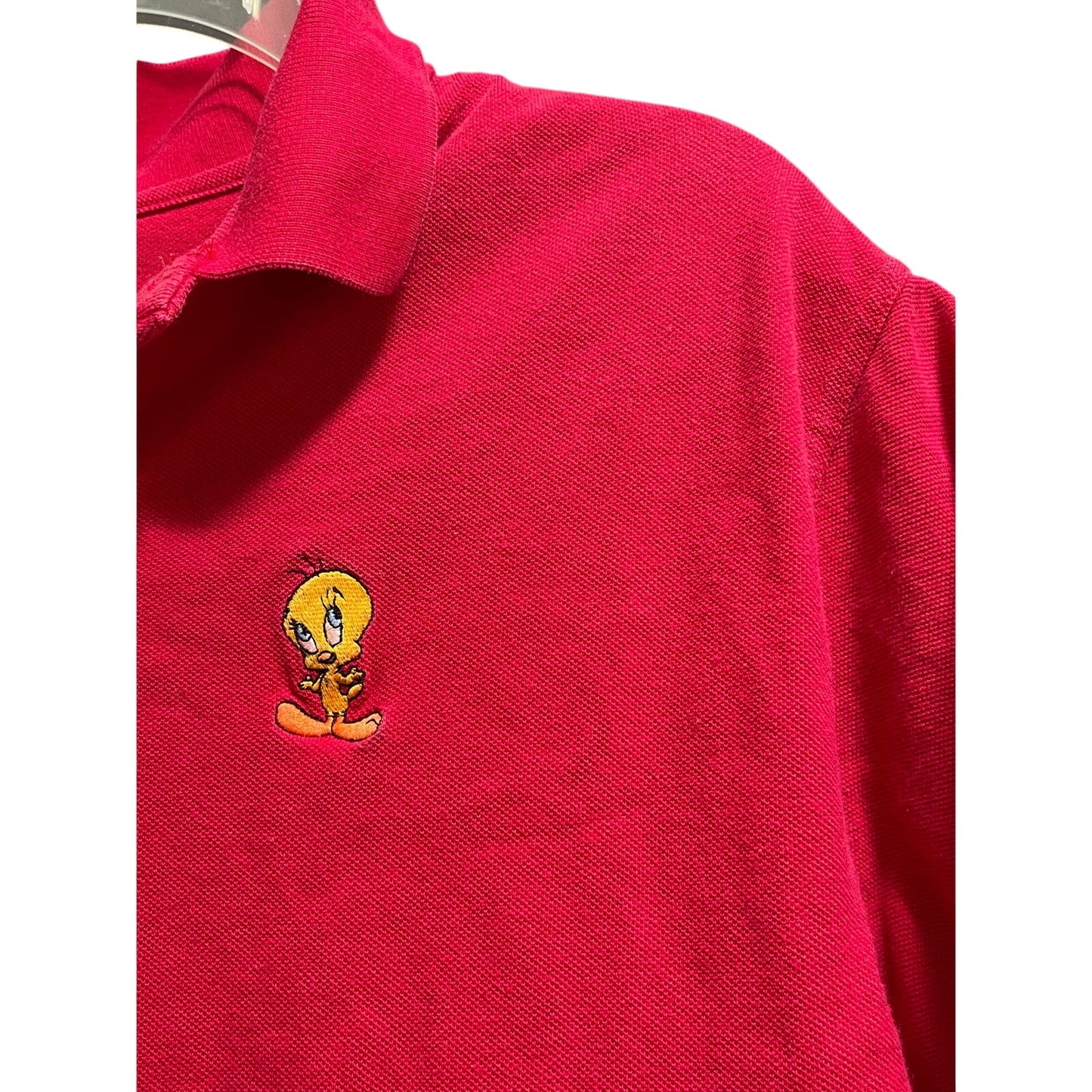 Vintage 90's Looney Tunes Tweety Bird Embroidered Polo Shirt - Medium