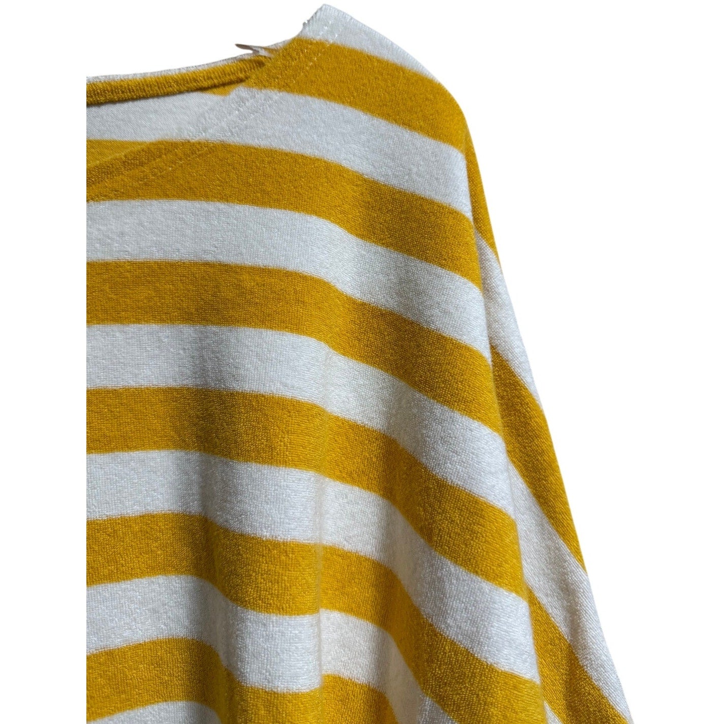 Mersea Oversized Boxy Cotton Blend Yellow & White Striped Blouse - One Size
