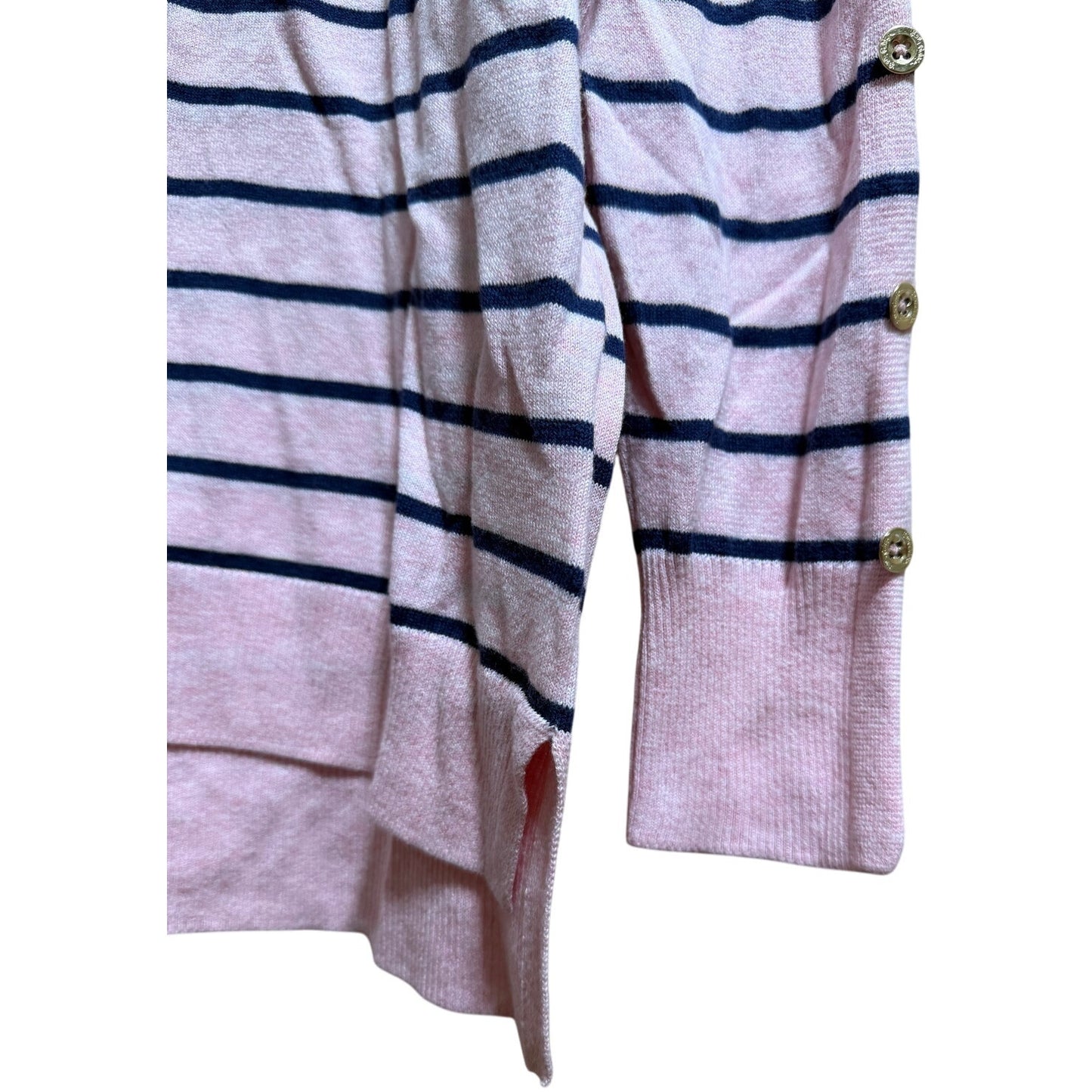 Lilly Pulitzer Pink & Navy Striped Sweater Long Sleeve - Size Medium