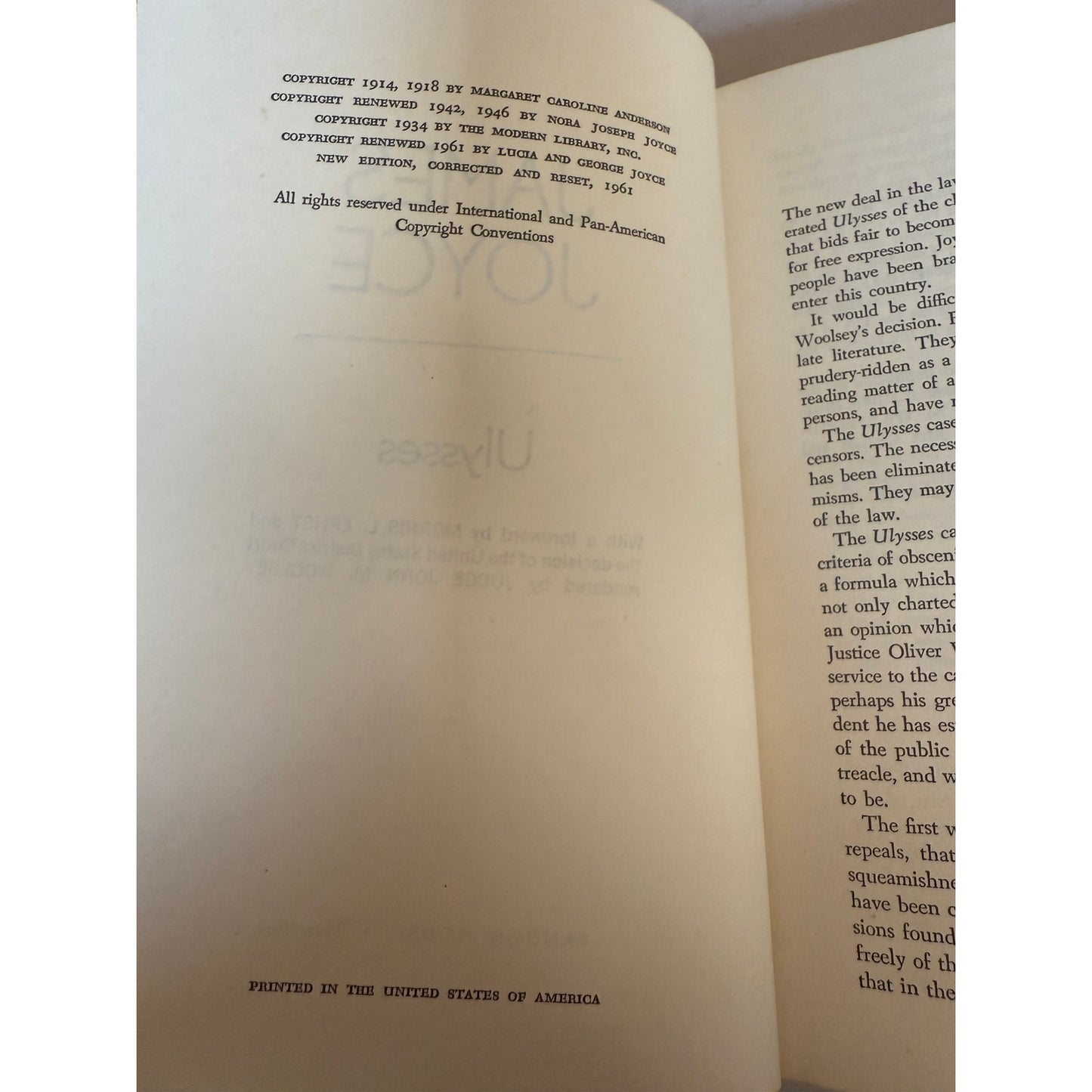 Ulysses - James Joyce - Random House - 1961 - Hardcover