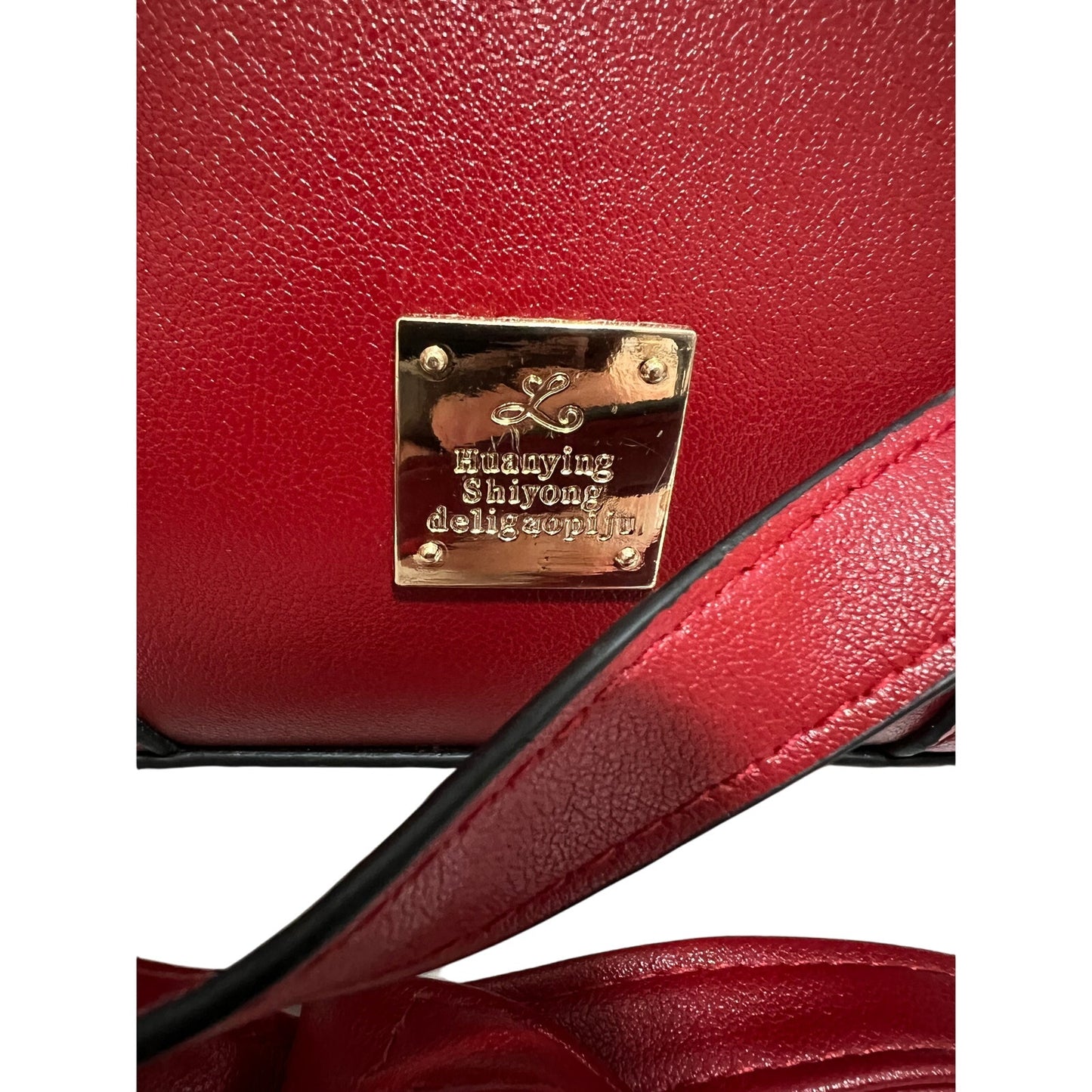 Unbranded Red Faux Leather Purse Top Handle & Shoulder Strap