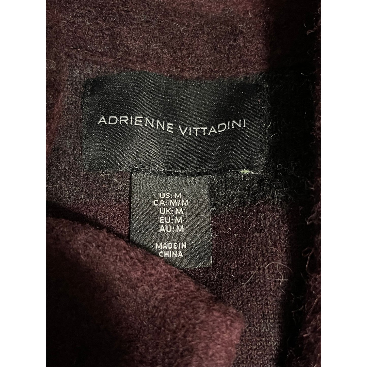 Adrienne Vittadini Wool Blend Plaid Long Jacket - Medium