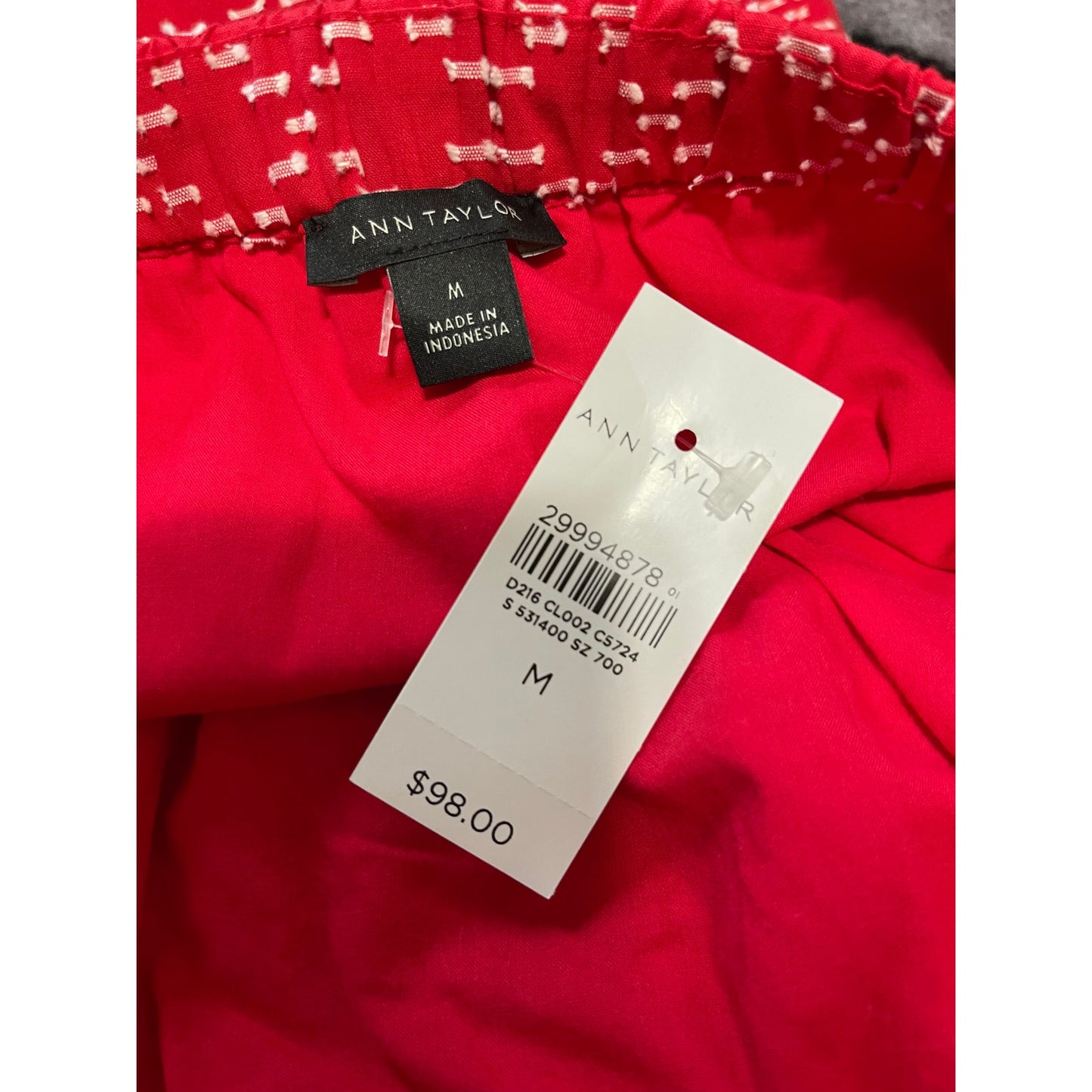 NWT Ann Taylor Red Cotton Sundress - Off Shoulder - Medium - $98 MSRP