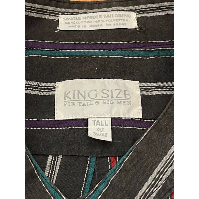 Vintage KingSize Men's XLT Single Needle Tailoring Mock Collar Western Button Up