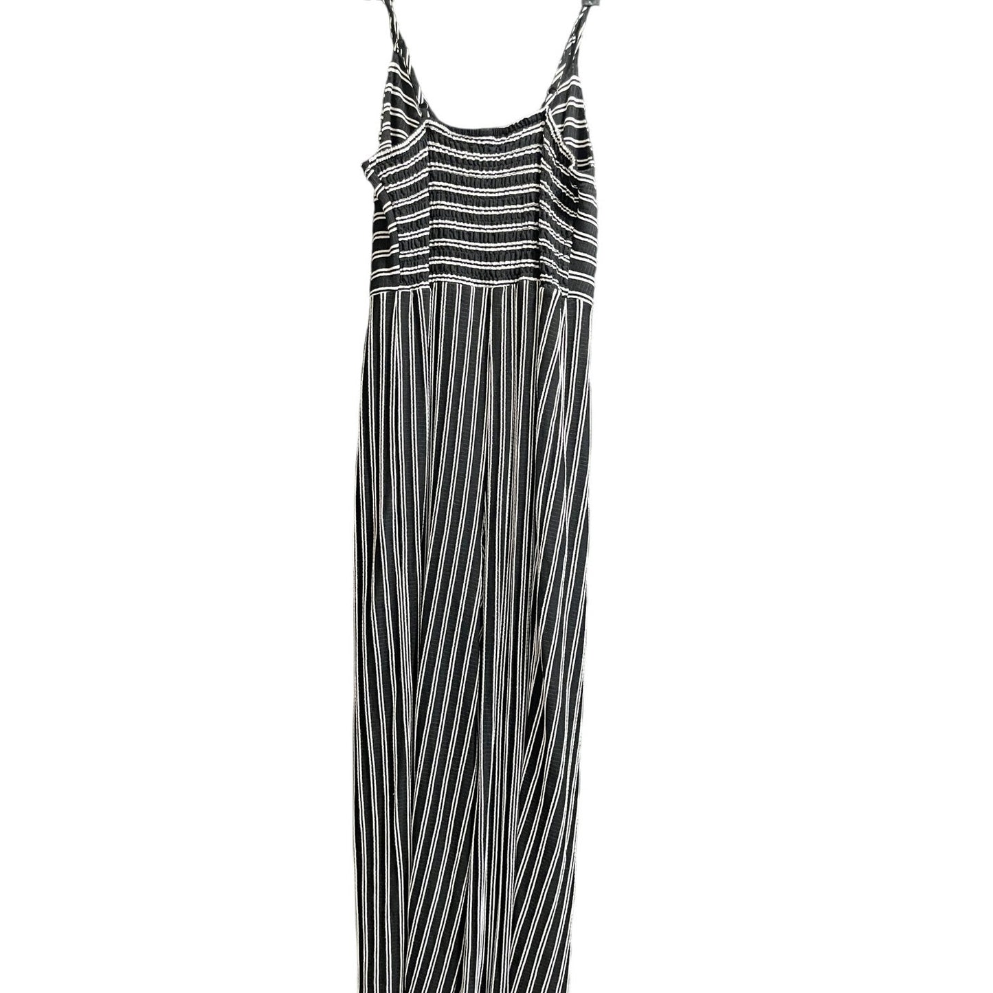 Xhilaration Size Medium Sleeveless Black & White Stripe Jumpsuit