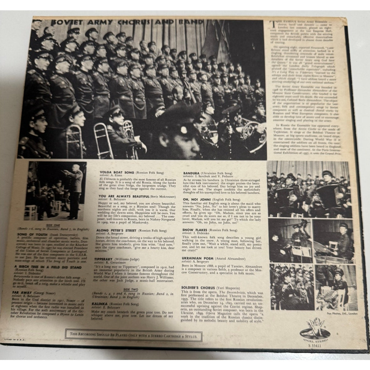 Soviet Army Chorus & Band 1962 Angel S35411 - 12" Vinyl Record