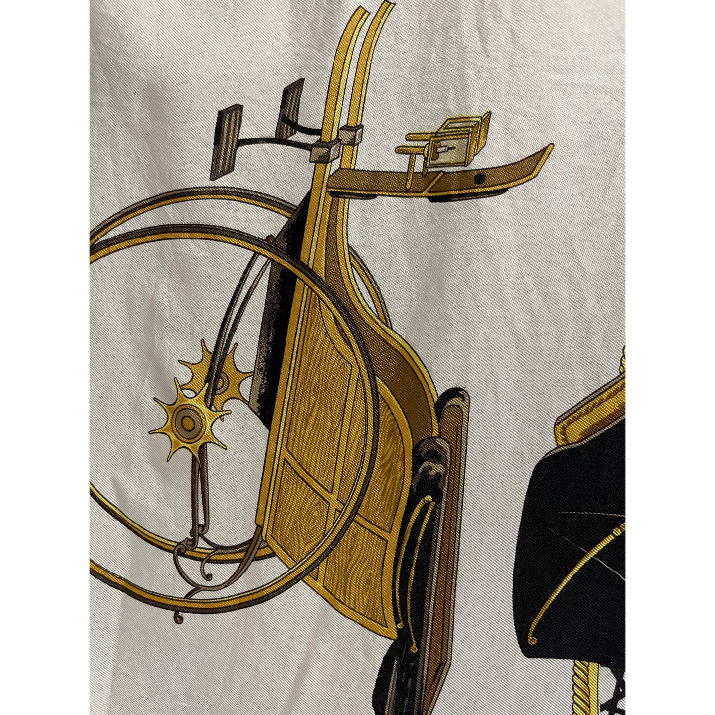 Vintage Hermes Les Voitures a Transformation Silk Scarf with the Original Box