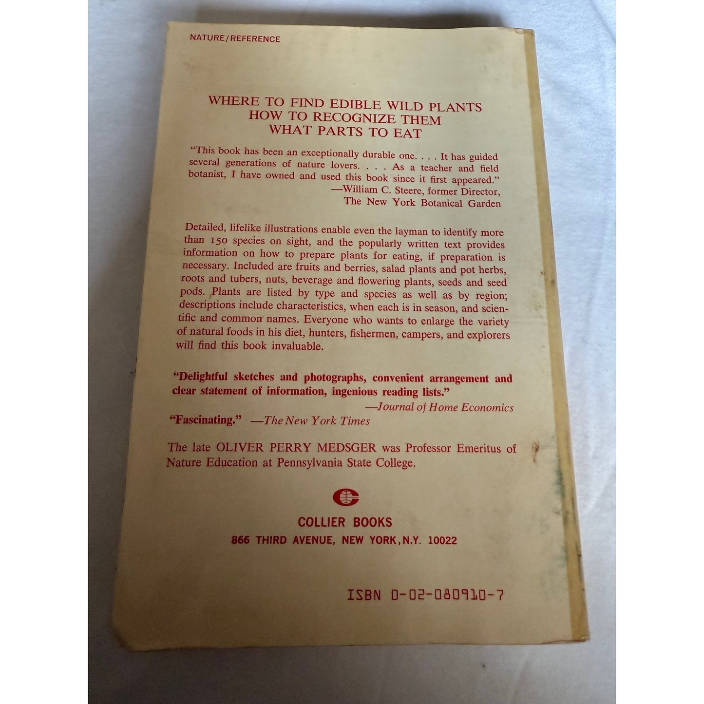 Edible Wild Plants - Oliver Perry Medsger - 7th Printing - 1978 - Paperback