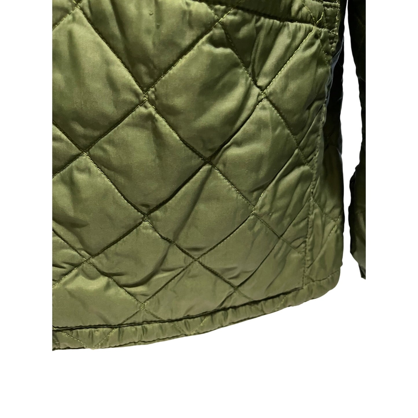 Vintage John Partridge Green Quilted Jacket - Corduroy Collar - Made in England