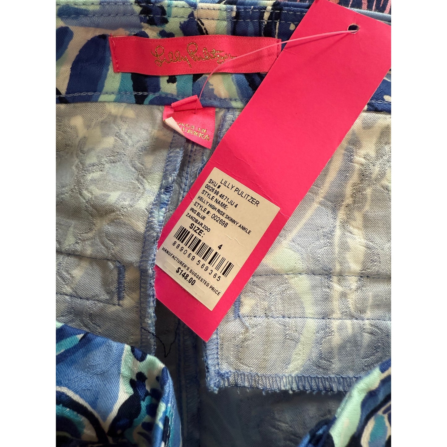 Lilly Pulitzer Kelly High Rise Skinny Ankle Pants Size 4 - NWT - $148 MSRP