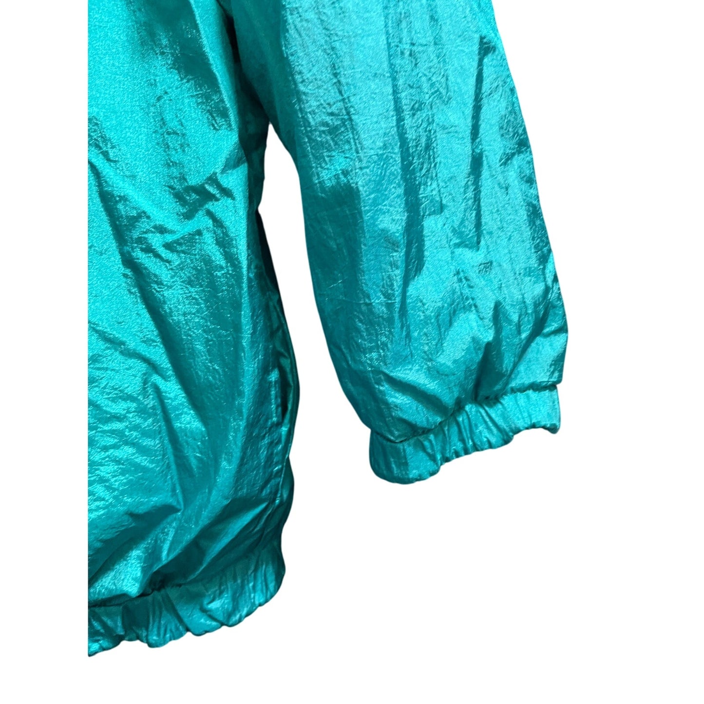 Vintage Teal and Black Reversible Windbreaker Jacket - Men's Small