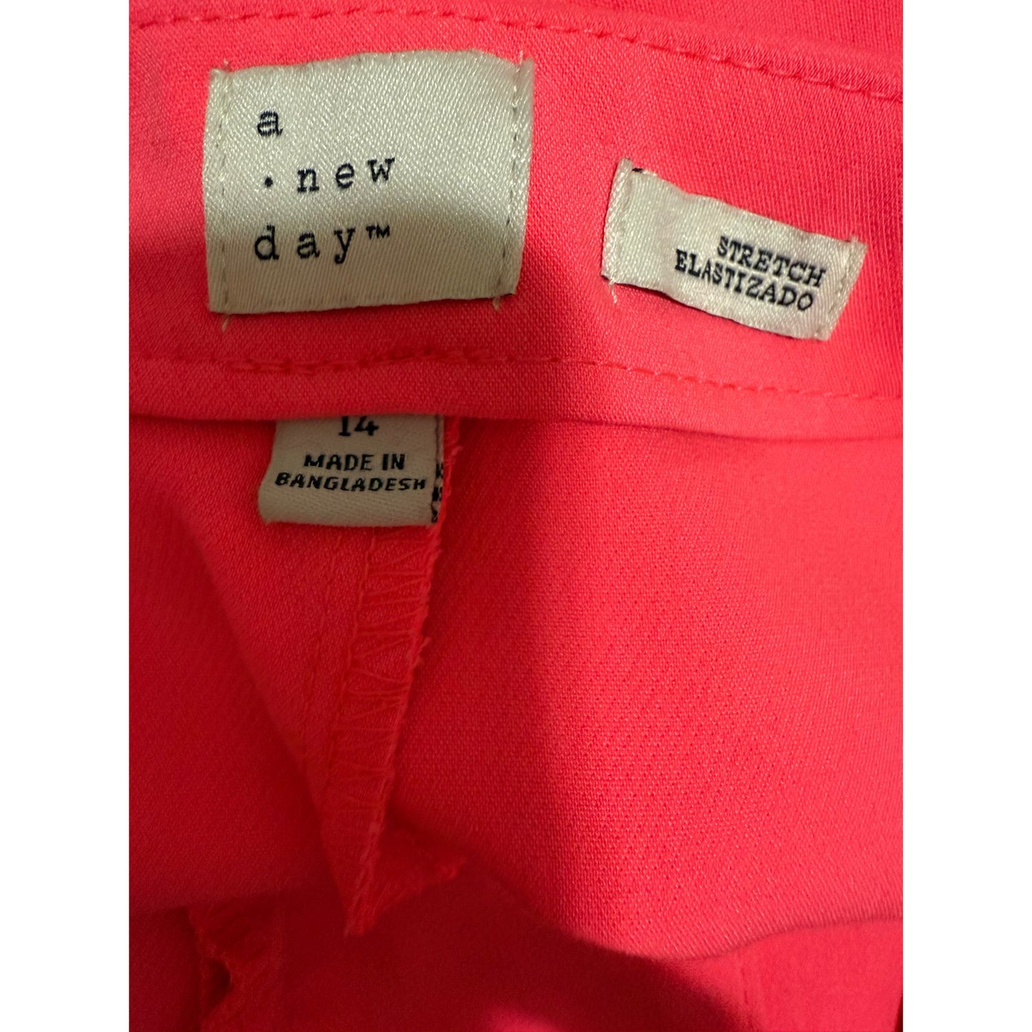 A New Day Stretch Bright Pink Chino Shorts - Size 14