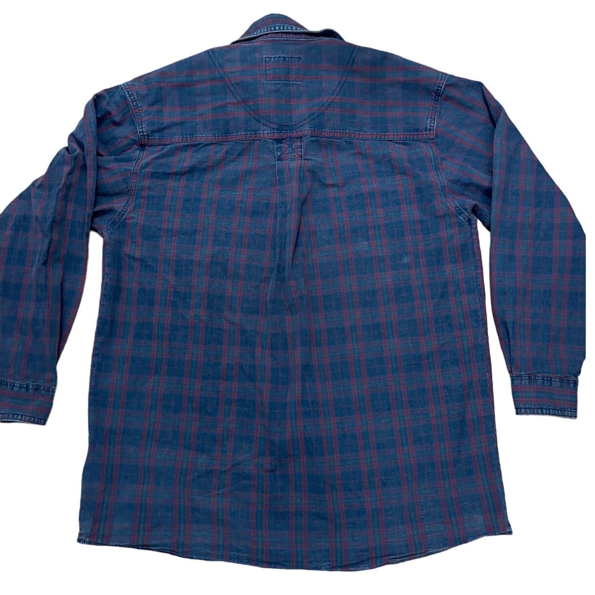 Vintage 90s Lee 100% Cotton Long Sleeve Plaid Button Front Shirt Men's Medium