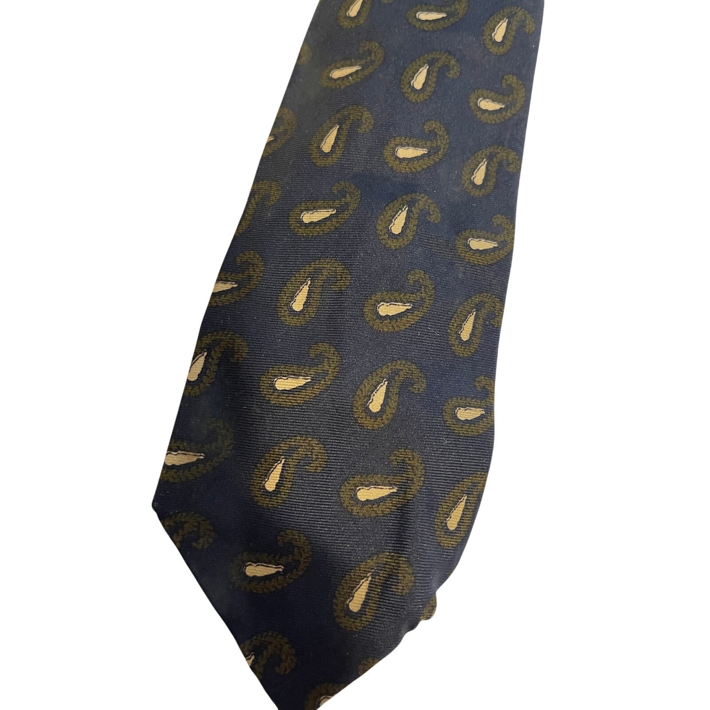 Vintage Reis of New Haven All Silk Blue & Yellow Print Necktie