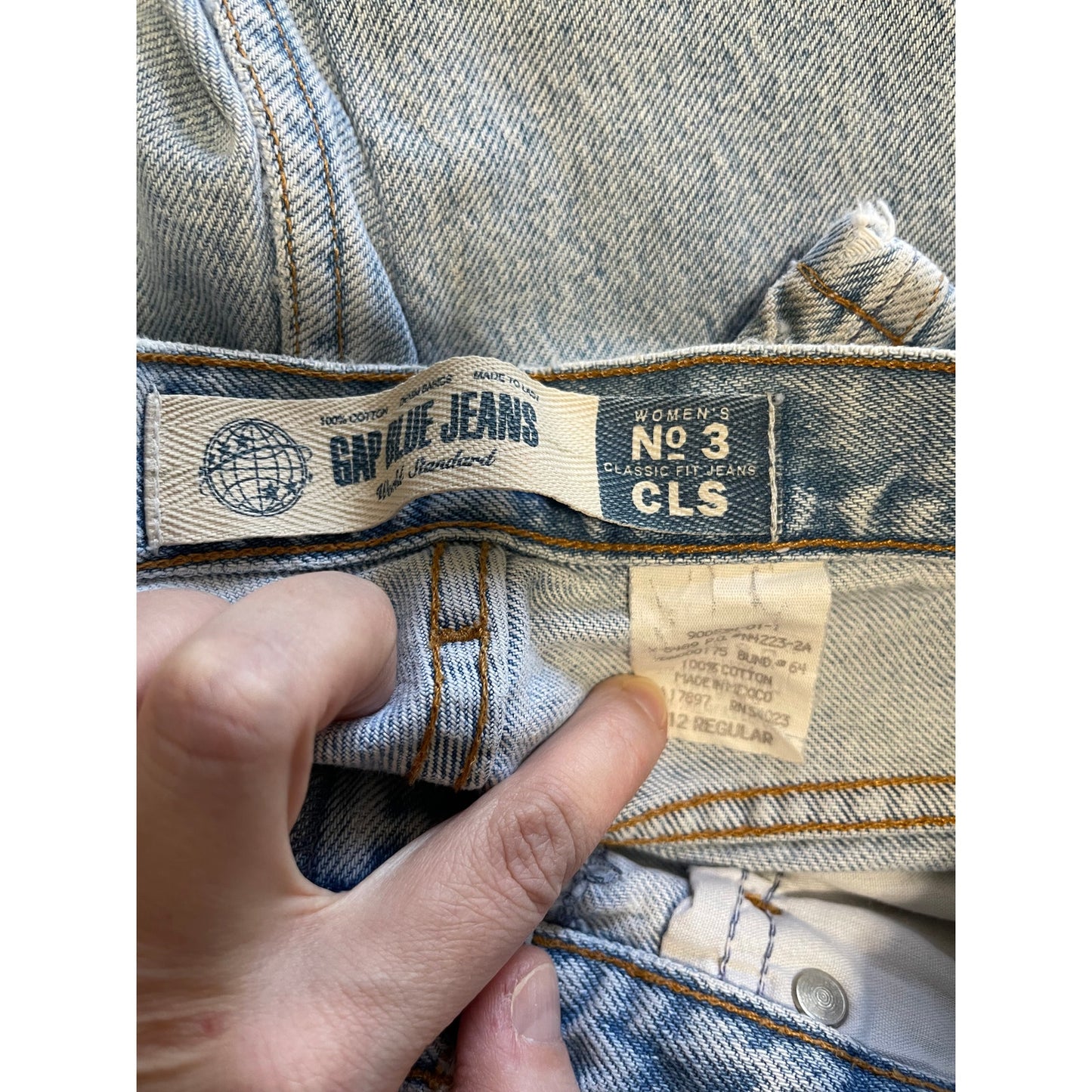 Vintage Gap Blue Jeans World Standard No 3 Classic Fit Jeans - 12R LIGHT WASH