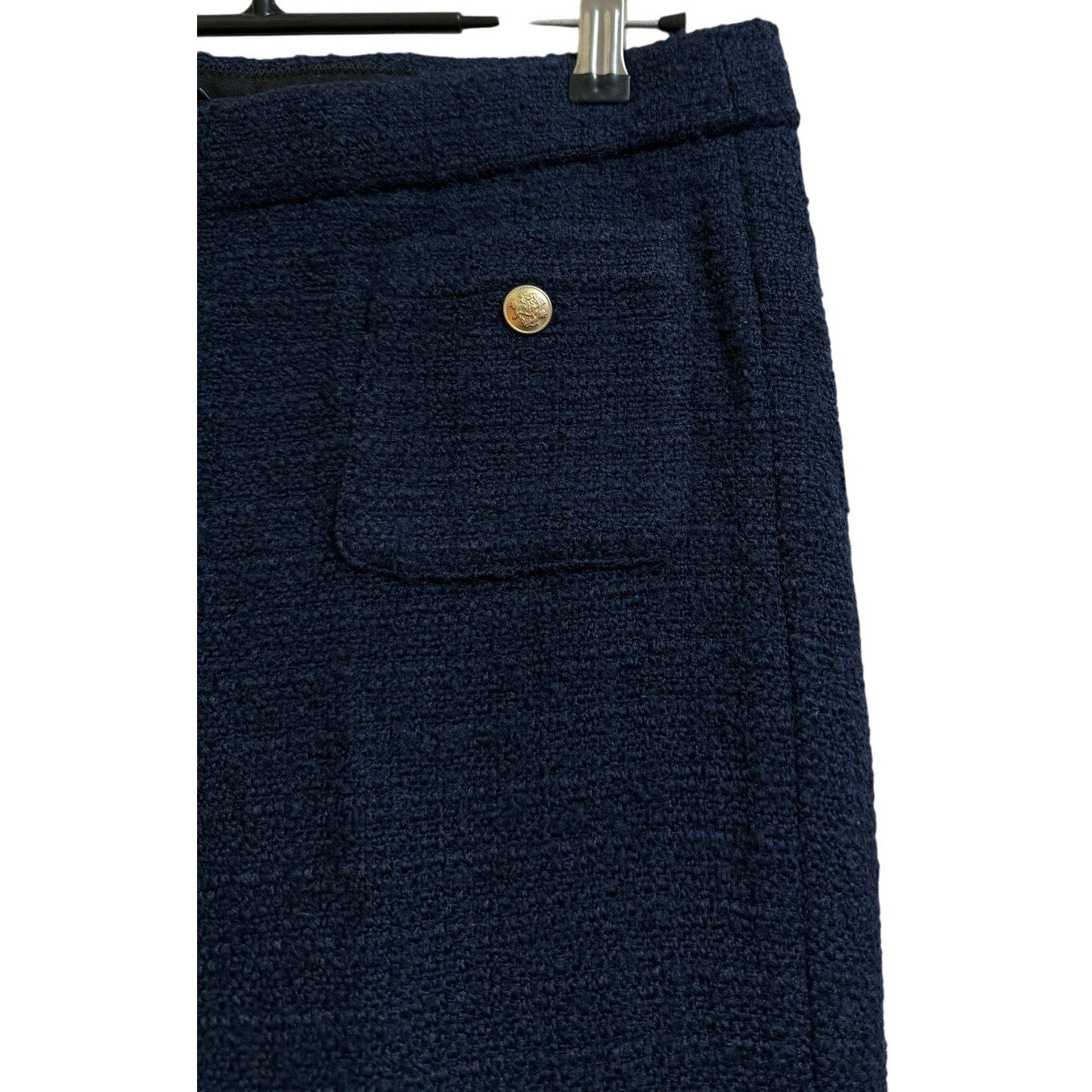 J.Crew Navy Blue Heavy Knit Wool Blend Straight Leg Trousers - Size 8
