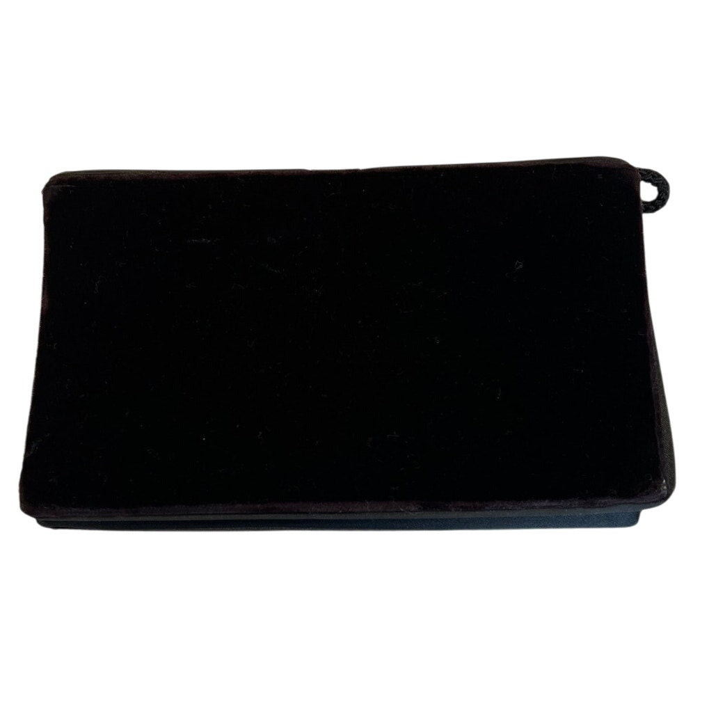 Vintage Unbranded Black Velvet Snap Clutch / Shoulder Bag - Snap Closure