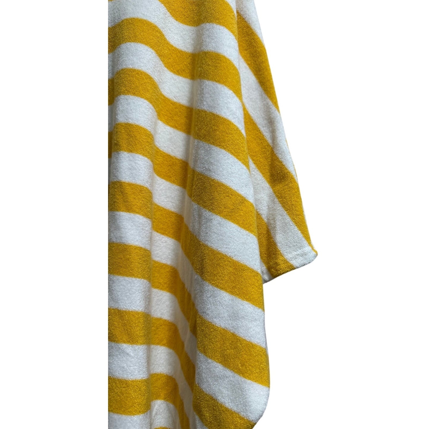 Mersea Oversized Boxy Cotton Blend Yellow & White Striped Blouse - One Size