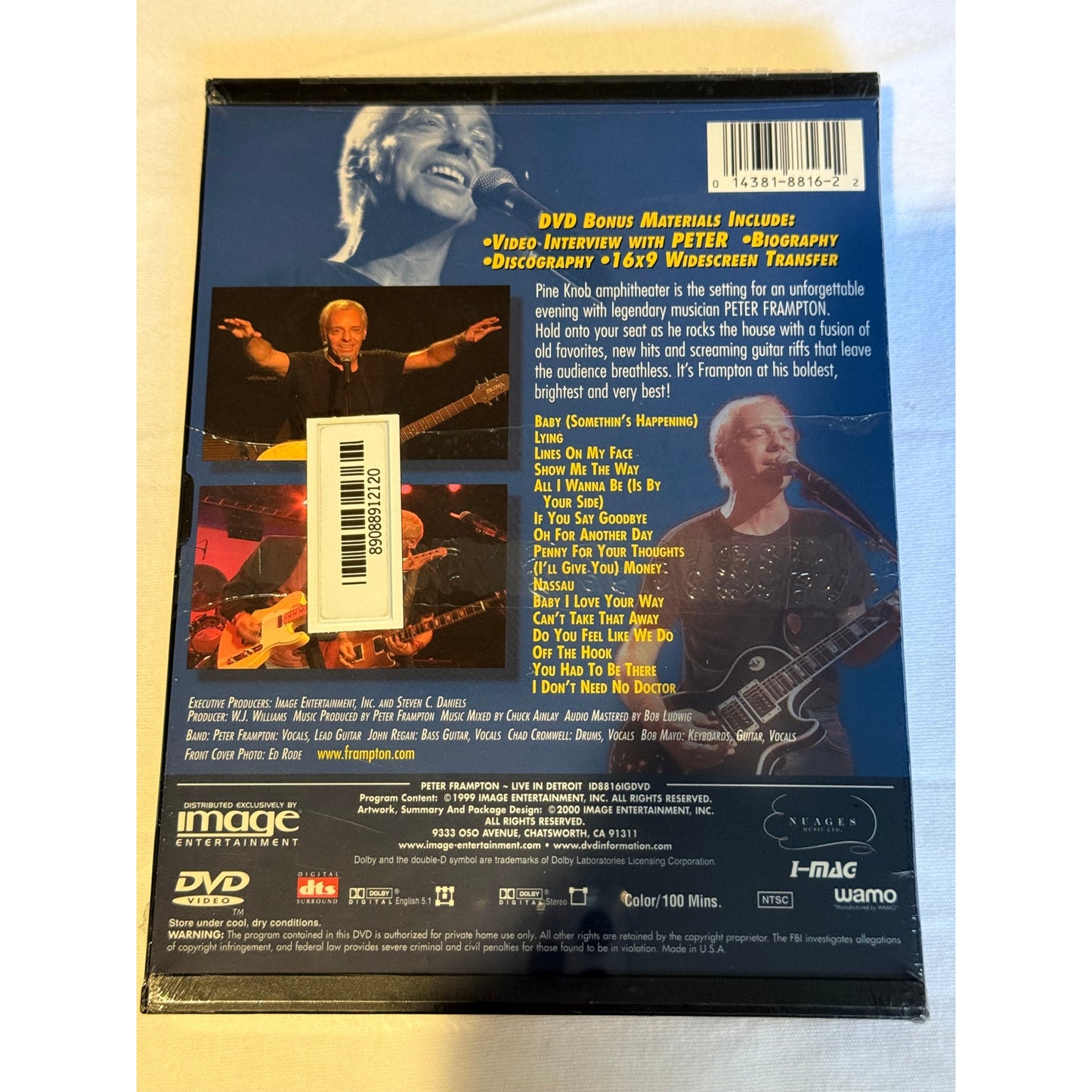 Peter Frampton: Live in Detroit DVD, 2000 - NEW SEALED