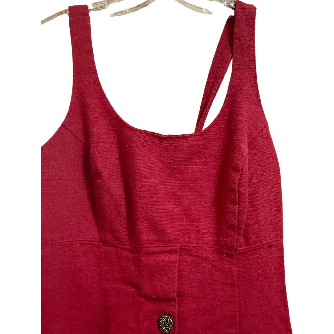 Blondie and Me Red Button Accent Sleeveless Midi Dress - Size 5-6