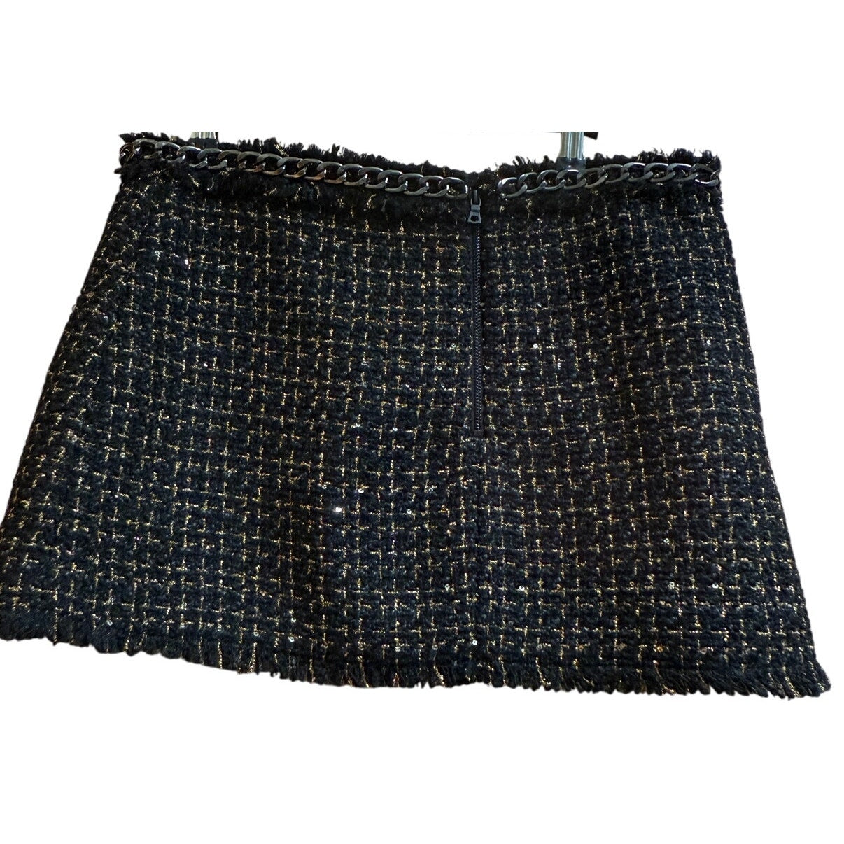 Alice & Olivia Black & Gold Knit Size 10 Mini Skirt - NWT - $295 MSRP