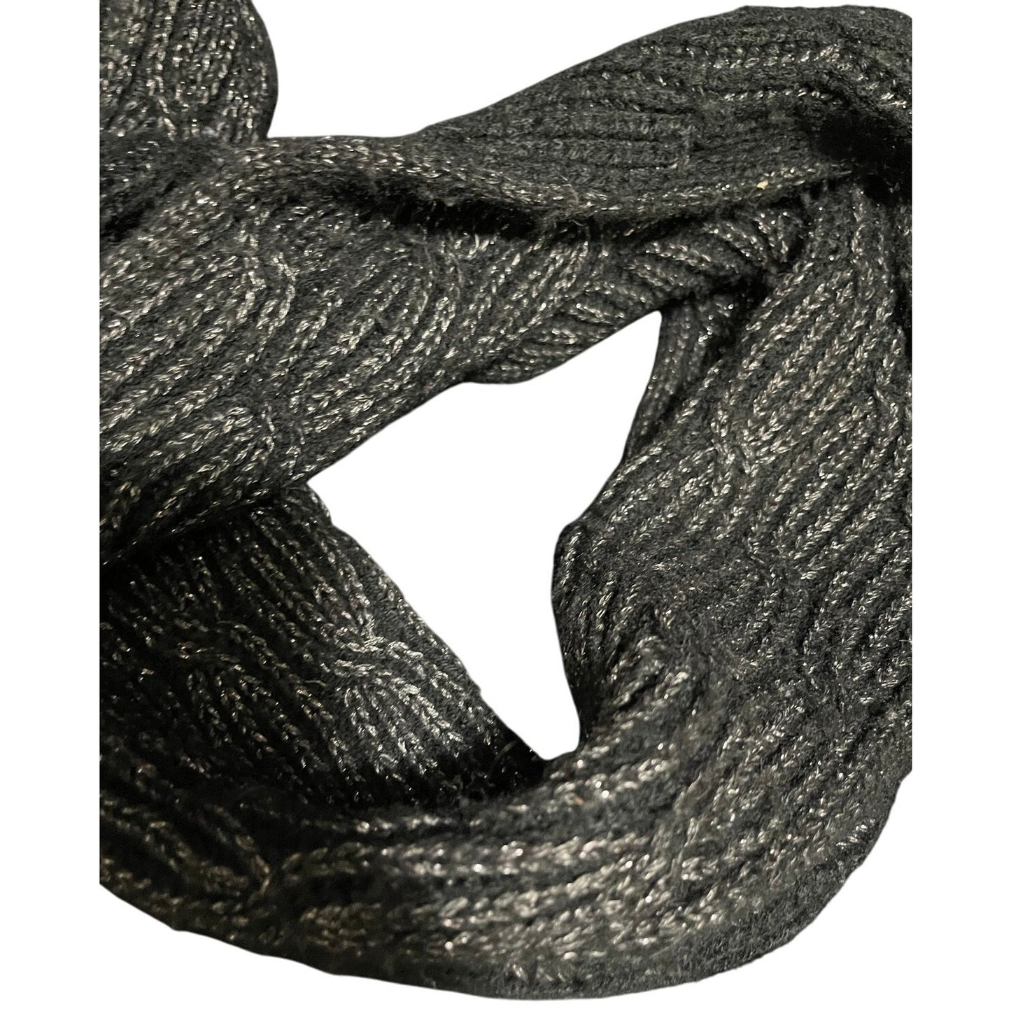 Calvin Klein Black and Silver Metallic Infinity Scarf