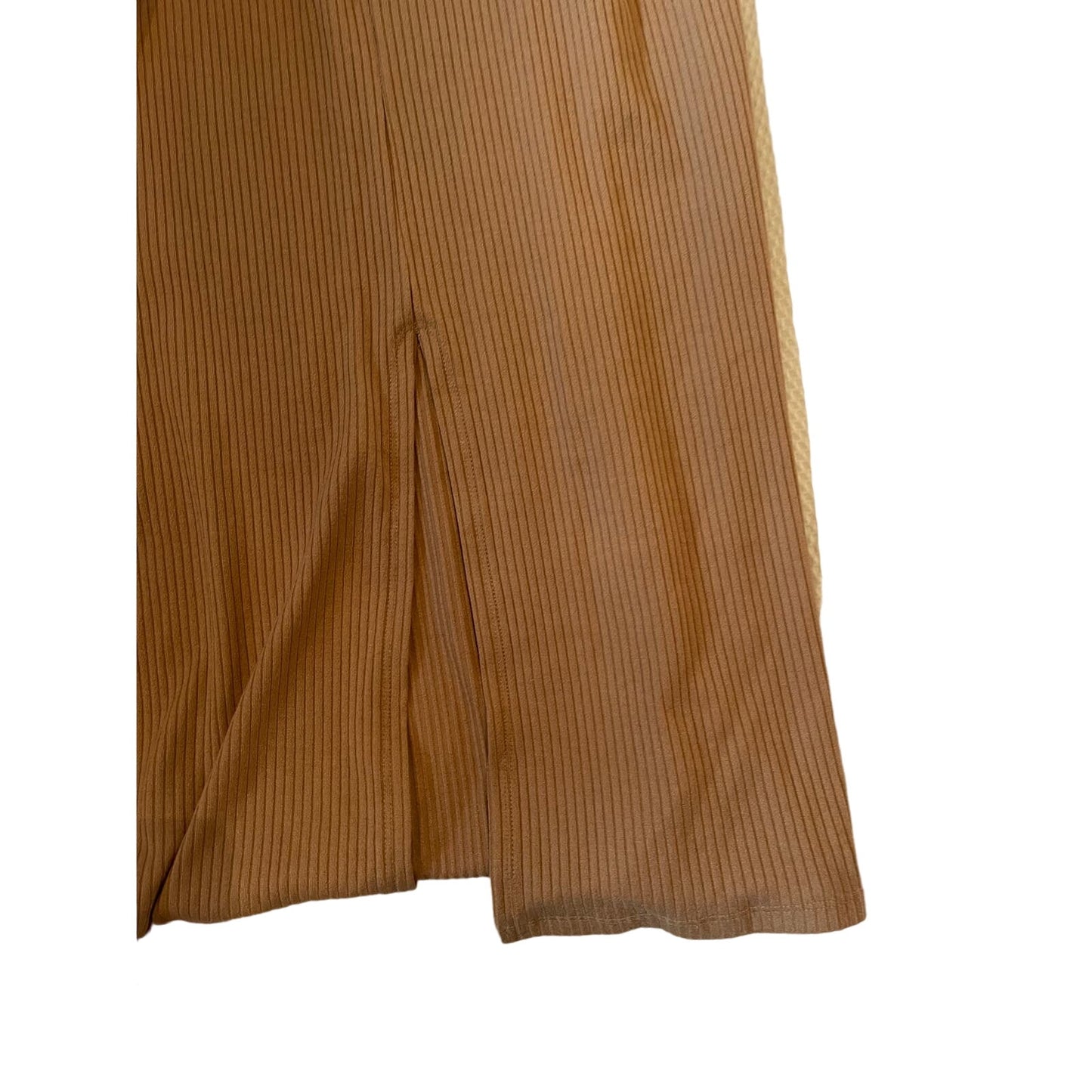 NWT Sarah Liller San Francisco Tan / Brown Ribbed Long Sleeve Dress $219 MSRP